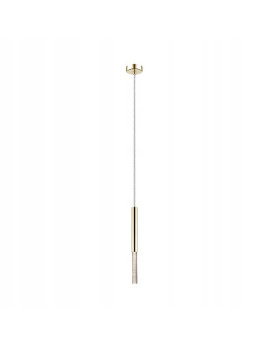 Lampa wisząca Tuba Glamour w jasnym złocie z bąbelkami - eleganckie oświetlenie do nowoczesnych wnętrz