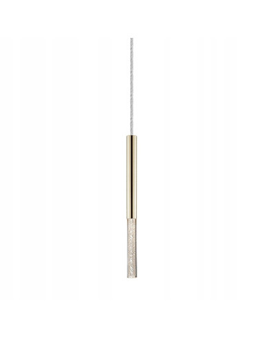 Lampa wisząca Tuba Glamour w jasnym złocie z bąbelkami - eleganckie oświetlenie do nowoczesnych wnętrz