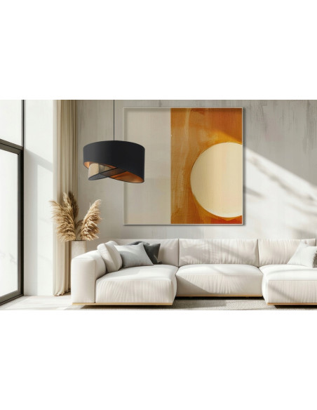 Elegancka lampa wisząca ASTI z krzyżującymi się kloszami w czerni i złocie do biura, salonu i jadalni