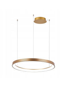 Lampa wisząca LED AGNES w złotym kolorze, regulacja ściemniania i barwy, elegancka do jadalni i salonu