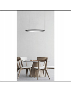 Lampa wisząca AGNES 78 - nowoczesny zwis pierścieniowy LED w kolorze czarnym, regulacja światła, idealna do każdego wnętrza. 2