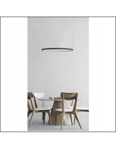 Lampa wisząca AGNES 78 - nowoczesny zwis pierścieniowy LED w kolorze czarnym, regulacja światła, idealna do każdego wnętrza.