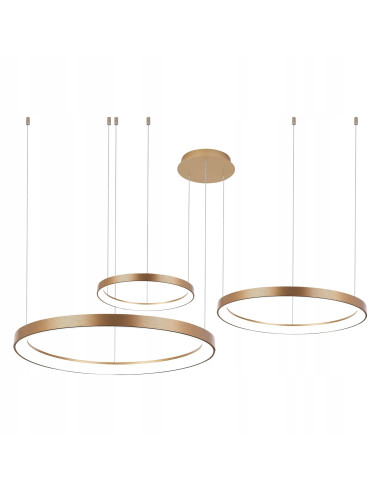 Lampa wisząca AGNES z mosiężnym wykończeniem i regulacją barwy światła - nowoczesne oświetlenie do jadalni i salonu