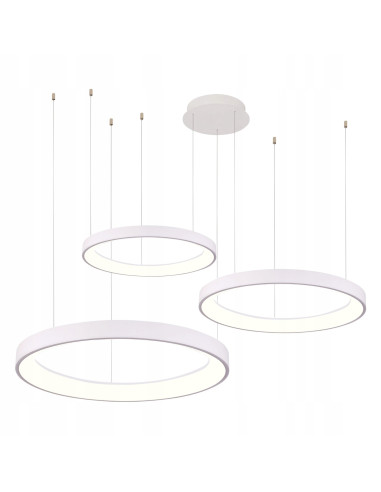 Lampa sufitowa AGNES 3-punktowa LED z ściemniaczem, nowoczesny design, biały kolor idealny do każdego wnętrza