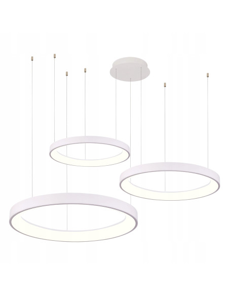 Lampa sufitowa AGNES 3-punktowa LED z ściemniaczem, nowoczesny design, biały kolor idealny do każdego wnętrza