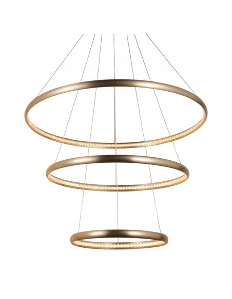 Lampa sufitowa BRIGHTON 3 LED w kształcie pierścieni, złota, 3 punkty świetlne, 120 cm - elegancki design do każdego wnętrza