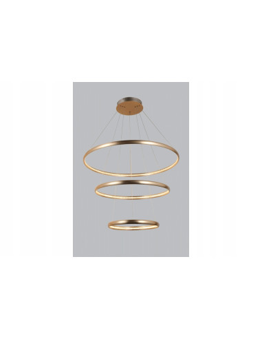 Lampa sufitowa BRIGHTON 3 LED w kształcie pierścieni, złota, 3 punkty świetlne, 120 cm - elegancki design do każdego wnętrza
