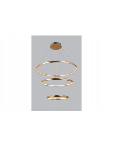 Lampa sufitowa BRIGHTON 3 LED w kształcie pierścieni, złota, 3 punkty świetlne, 120 cm - elegancki design do każdego wnętrza