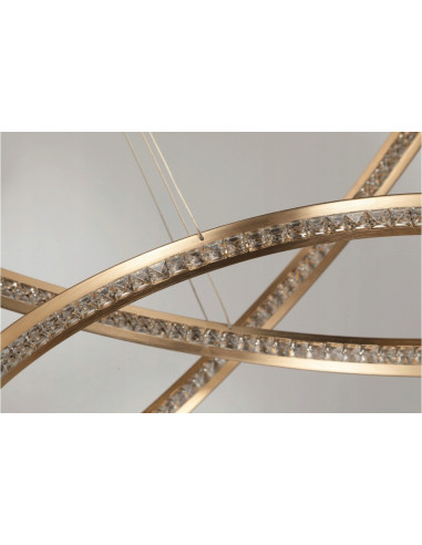 Lampa sufitowa BRIGHTON 3 LED w kształcie pierścieni, złota, 3 punkty świetlne, 120 cm - elegancki design do każdego wnętrza