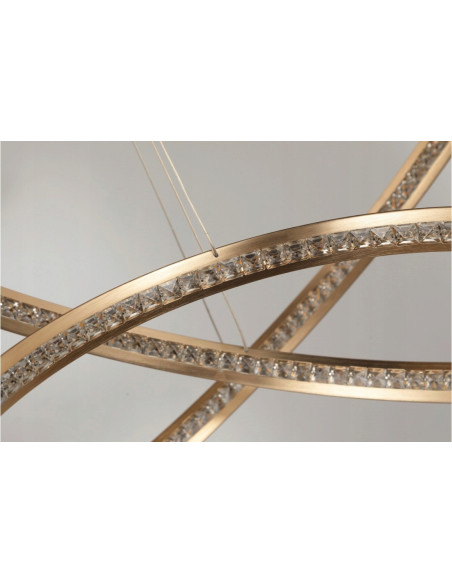 Lampa sufitowa BRIGHTON 3 LED w kształcie pierścieni, złota, 3 punkty świetlne, 120 cm - elegancki design do każdego wnętrza