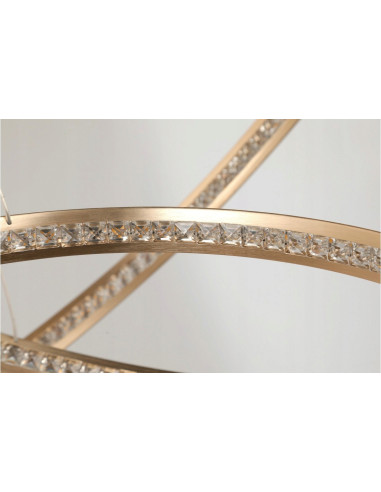 Lampa sufitowa BRIGHTON 3 LED w kształcie pierścieni, złota, 3 punkty świetlne, 120 cm - elegancki design do każdego wnętrza