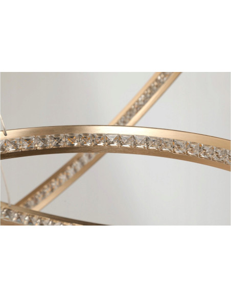 Lampa sufitowa BRIGHTON 3 LED w kształcie pierścieni, złota, 3 punkty świetlne, 120 cm - elegancki design do każdego wnętrza