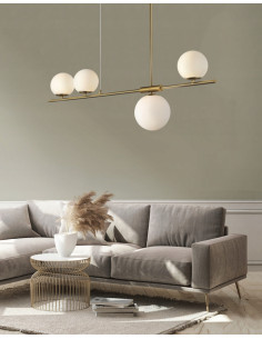 Lampa wisząca SANTANDER złota, nowoczesny design, regulacja wysokości, 4x G9 do jadalni i kuchni 2