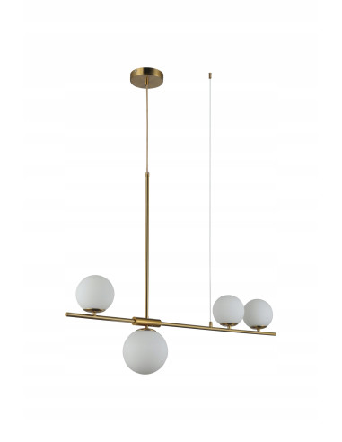 Lampa wisząca SANTANDER złota, nowoczesny design, regulacja wysokości, 4x G9 do jadalni i kuchni