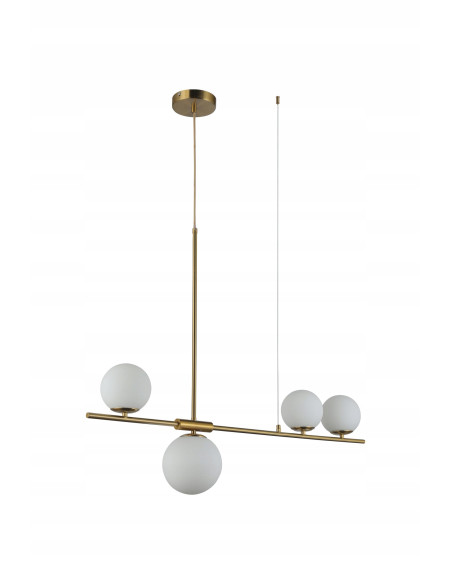 Lampa wisząca SANTANDER złota, nowoczesny design, regulacja wysokości, 4x G9 do jadalni i kuchni