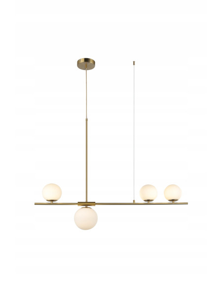 Lampa wisząca SANTANDER złota, nowoczesny design, regulacja wysokości, 4x G9 do jadalni i kuchni