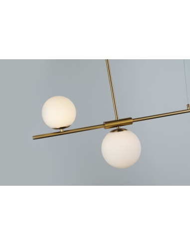 Lampa wisząca SANTANDER złota, nowoczesny design, regulacja wysokości, 4x G9 do jadalni i kuchni