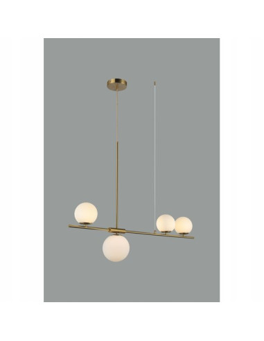 Lampa wisząca SANTANDER złota, nowoczesny design, regulacja wysokości, 4x G9 do jadalni i kuchni