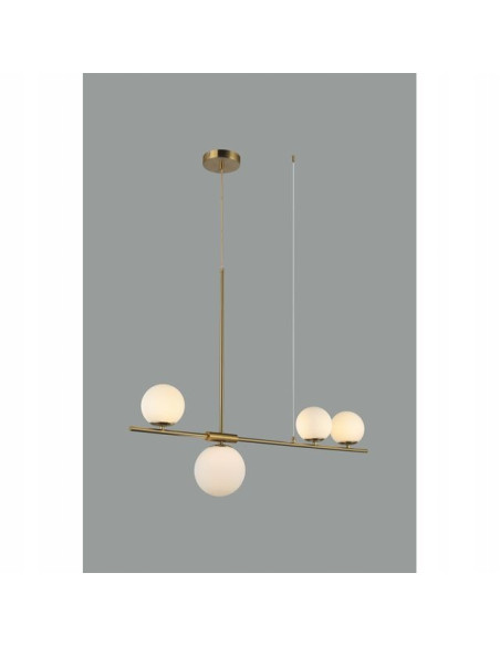 Lampa wisząca SANTANDER złota, nowoczesny design, regulacja wysokości, 4x G9 do jadalni i kuchni