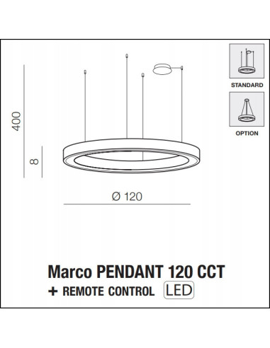 Lampa Wisząca MARCO 120 cm z ściemniaczem, złota - Nowoczesne Oświetlenie do Salonów, Jadalni i Kuchni