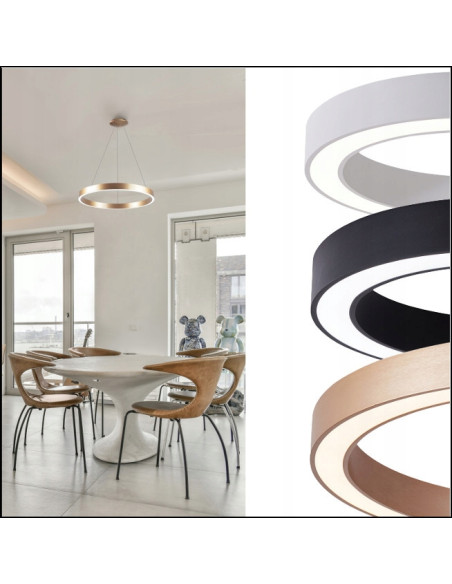 Lampa wisząca LED MARCO z regulacją barwy światła 3000-6500K, 120 cm, czarna - elegancja i funkcjonalność do każdego wnętrza