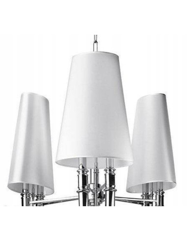 Lampa wisząca DIABLO E14, 6-punktowa, nowoczesna z materiałowymi kloszami, idealna do eleganckich wnętrz.