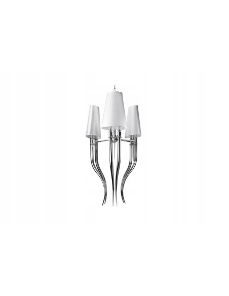 Lampa wisząca DIABLO E14, 6-punktowa, nowoczesna z materiałowymi kloszami, idealna do eleganckich wnętrz.