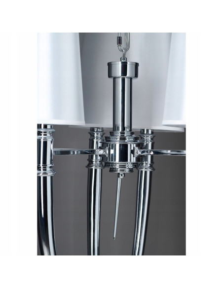 Lampa wisząca DIABLO E14, 6-punktowa, nowoczesna z materiałowymi kloszami, idealna do eleganckich wnętrz.