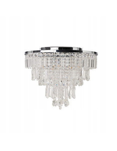 Plafon kryształowy KALABRIA TOP 52 cm, styl glamour, chromowany, 6-punktowy, elegancka lampa do wnętrz