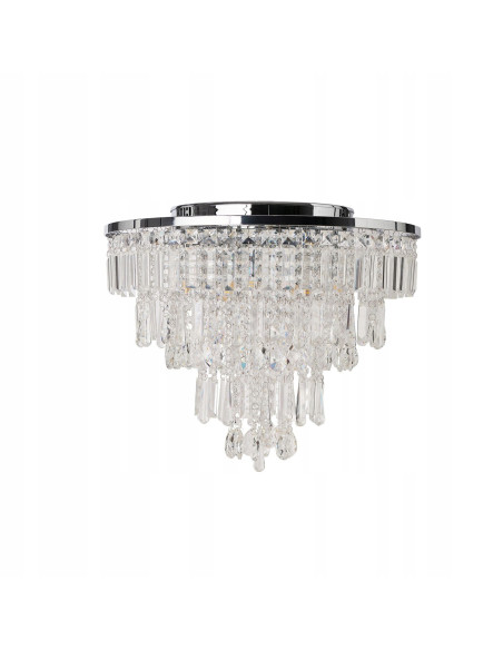 Plafon kryształowy KALABRIA TOP 52 cm, styl glamour, chromowany, 6-punktowy, elegancka lampa do wnętrz