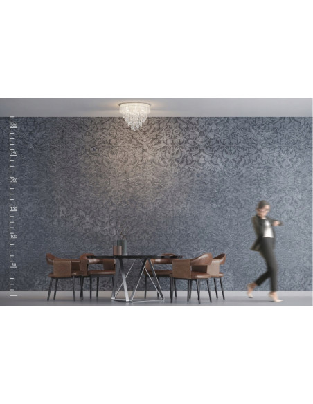 Plafon kryształowy KALABRIA TOP 52 cm, styl glamour, chromowany, 6-punktowy, elegancka lampa do wnętrz