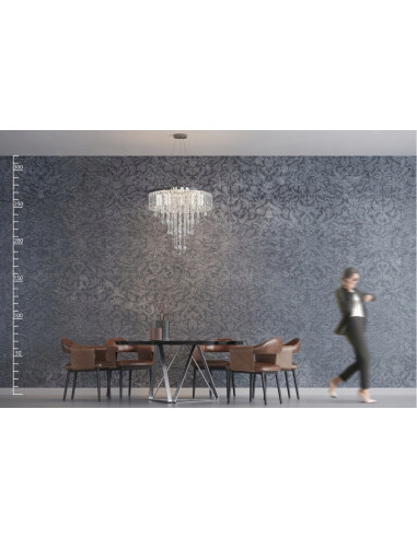 Lampa wisząca KALABRIA XL z kryształami G9 - elegancki żyrandol do salonu i jadalni, nowoczesny design, 12 punktów świetlnych