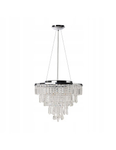 Plafon kryształowy KALABRIA TOP 52 cm, styl glamour, chromowany, 6-punktowy, elegancka lampa do wnętrz