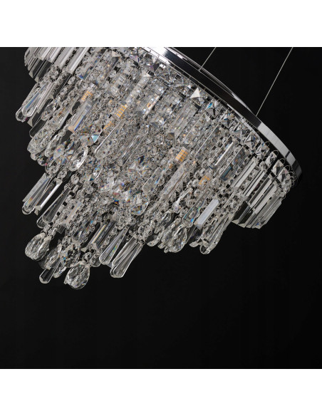 Plafon kryształowy KALABRIA TOP 52 cm, styl glamour, chromowany, 6-punktowy, elegancka lampa do wnętrz