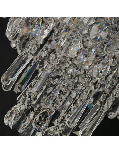 Plafon kryształowy KALABRIA TOP 52 cm, styl glamour, chromowany, 6-punktowy, elegancka lampa do wnętrz