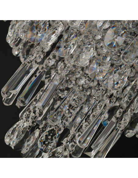 Plafon kryształowy KALABRIA TOP 52 cm, styl glamour, chromowany, 6-punktowy, elegancka lampa do wnętrz