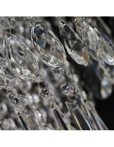 Plafon kryształowy KALABRIA TOP 52 cm, styl glamour, chromowany, 6-punktowy, elegancka lampa do wnętrz