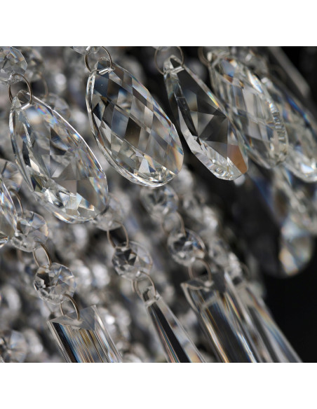 Plafon kryształowy KALABRIA TOP 52 cm, styl glamour, chromowany, 6-punktowy, elegancka lampa do wnętrz