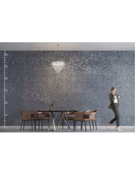 Plafon kryształowy KALABRIA TOP 52 cm, styl glamour, chromowany, 6-punktowy, elegancka lampa do wnętrz