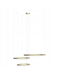 Elegancka Lampa Wisząca LED HALO Złoty Pierścień, Regulowana Wysokość, Zdalne Sterowanie, Zmienna Barwa Światła