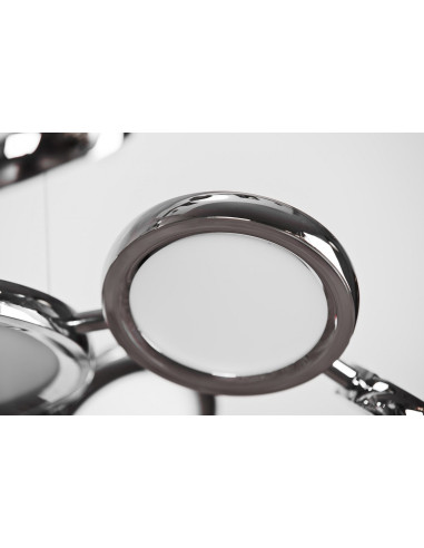 Lampa wisząca LED SATELLITE z chromowanymi okręgami - nowoczesne oświetlenie do salonu i jadalni, 120 cm wysokości