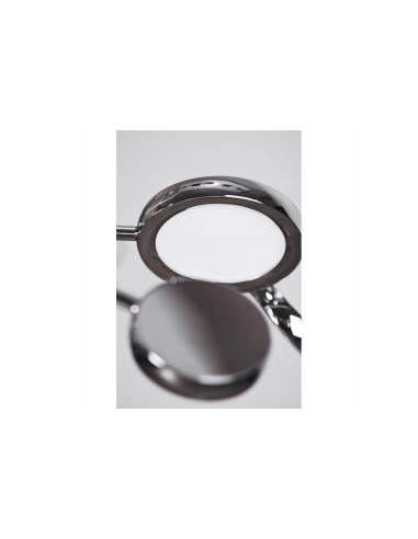 Lampa wisząca LED SATELLITE z chromowanymi okręgami - nowoczesne oświetlenie do salonu i jadalni, 120 cm wysokości