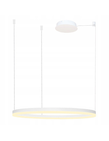 Lampa Wisząca AZzardo HALO 100 cm Biała - Nowoczesne Oświetlenie LED do Jadalni i Biura