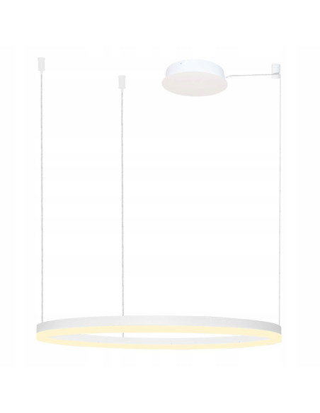 Lampa Wisząca AZzardo HALO 100 cm Biała - Nowoczesne Oświetlenie LED do Jadalni i Biura