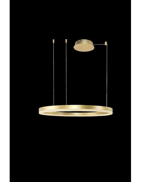 Lampa wisząca LED HALO w złotym kolorze 80cm – eleganckie oświetlenie do salonu, jadalni i hoteli