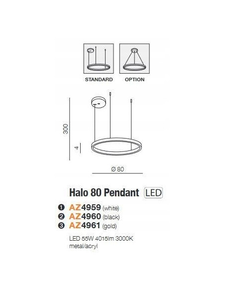 Lampa wisząca HALO PENDANT 80 cm LED – nowoczesne oświetlenie w eleganckim, czarnym wykończeniu do stylowych wnętrz