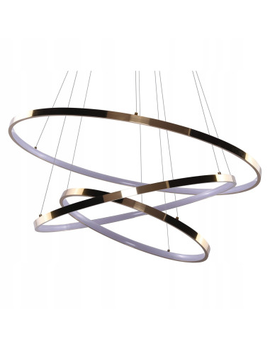 Lampa Wisząca WHEEL 3 DIMM 80W Złota z Regulacją i Ściemniaczem – Nowoczesne Oświetlenie LED do Wnętrz