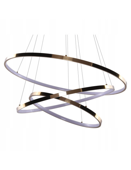 Lampa Wisząca WHEEL 3 DIMM 80W Złota z Regulacją i Ściemniaczem – Nowoczesne Oświetlenie LED do Wnętrz