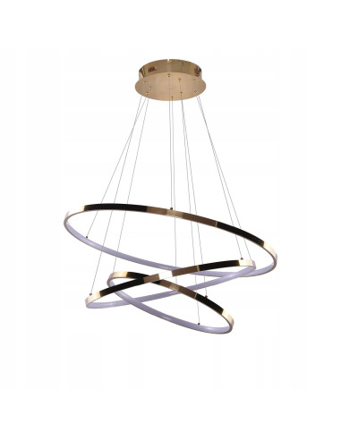 Lampa Wisząca WHEEL 3 DIMM 80W Złota z Regulacją i Ściemniaczem – Nowoczesne Oświetlenie LED do Wnętrz