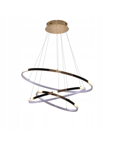 Lampa Wisząca WHEEL 3 DIMM 80W Złota z Regulacją i Ściemniaczem – Nowoczesne Oświetlenie LED do Wnętrz